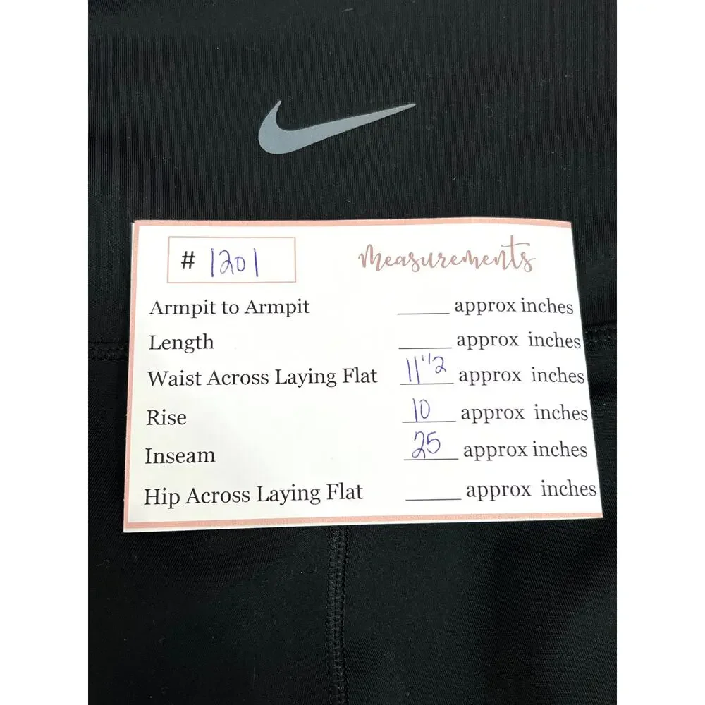 Nike Dri-Fit Black Capri Pockets Compression Athletic Leggings‎ Pants Size M